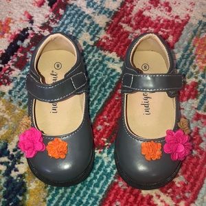 Indigo Soul Kids grey Mary Janes with accents